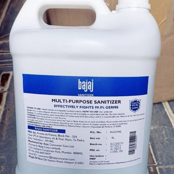 Bajaj Sanitizer Liquid 5ltr